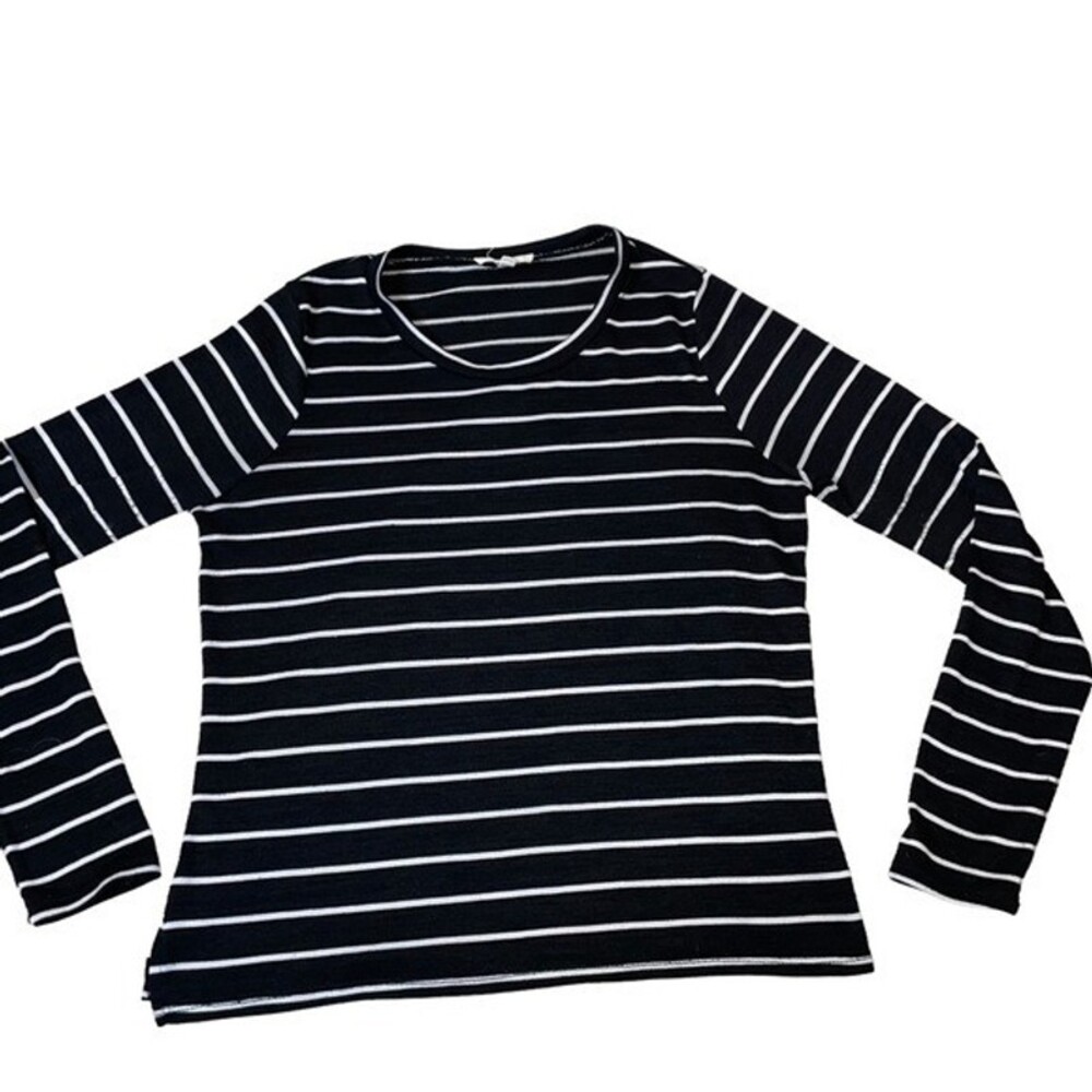 Cloud Chaser black and white striped lightweight sweater SZ L - great basic
